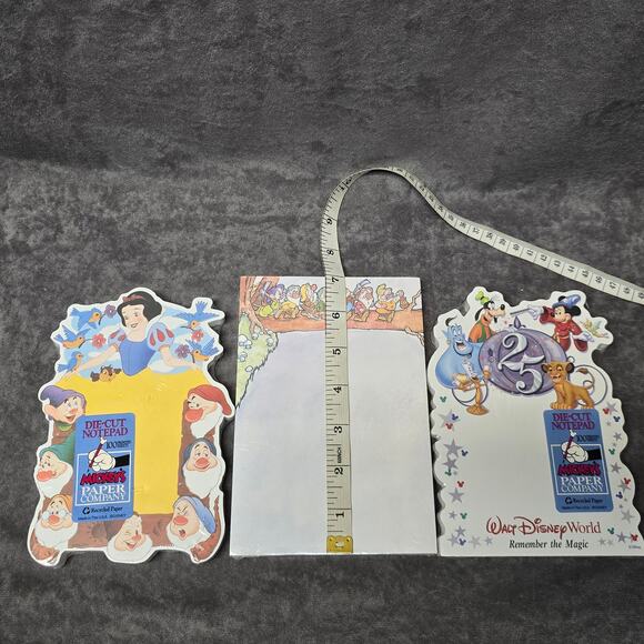Walt Disney Die Cut Notepad 25th Anniversary Snow White & 7 Dwarfs Note Pad Set - Picture 9 of 10